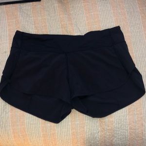 Navy lululemon speed shorts